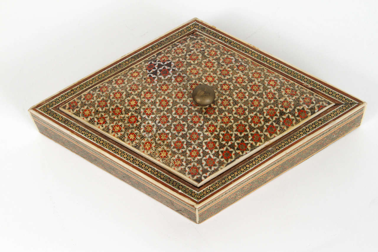 Anglo Raj Anglo-Indian Micro Mosaic Inlaid Jewelry Box