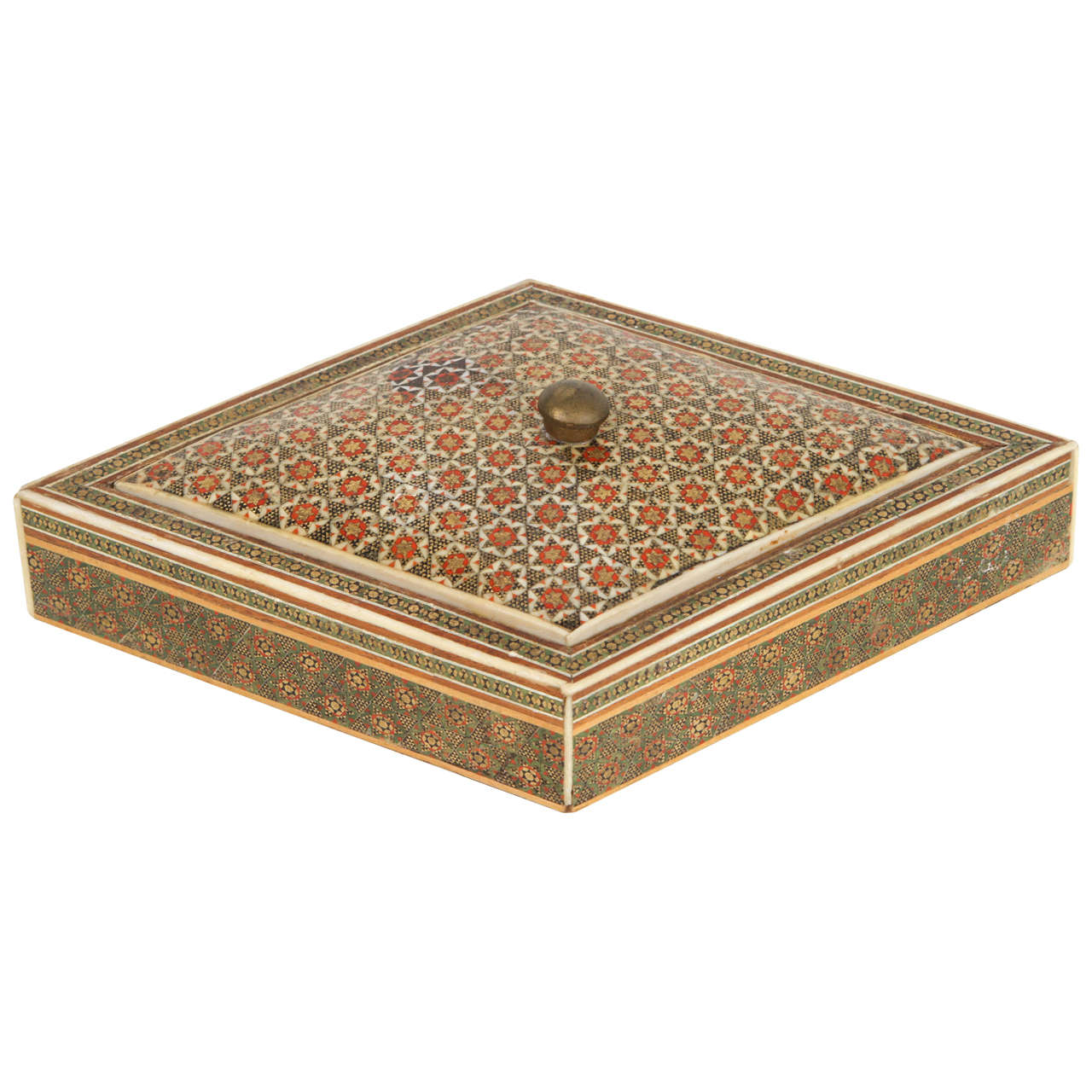 Anglo-Indian Micro Mosaic Inlaid Jewelry Box