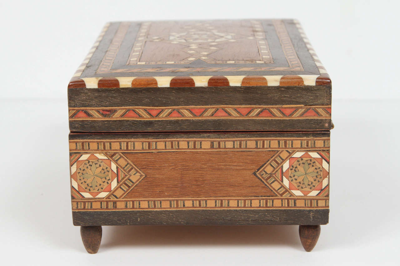Moorish Spanish Inlaid Marquetry Jewelry Music Box