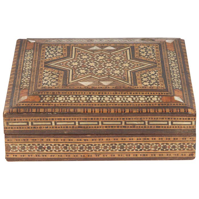 Antique Islamic Persian Wooden Box at 1stDibs | persian inlaid boxes ...