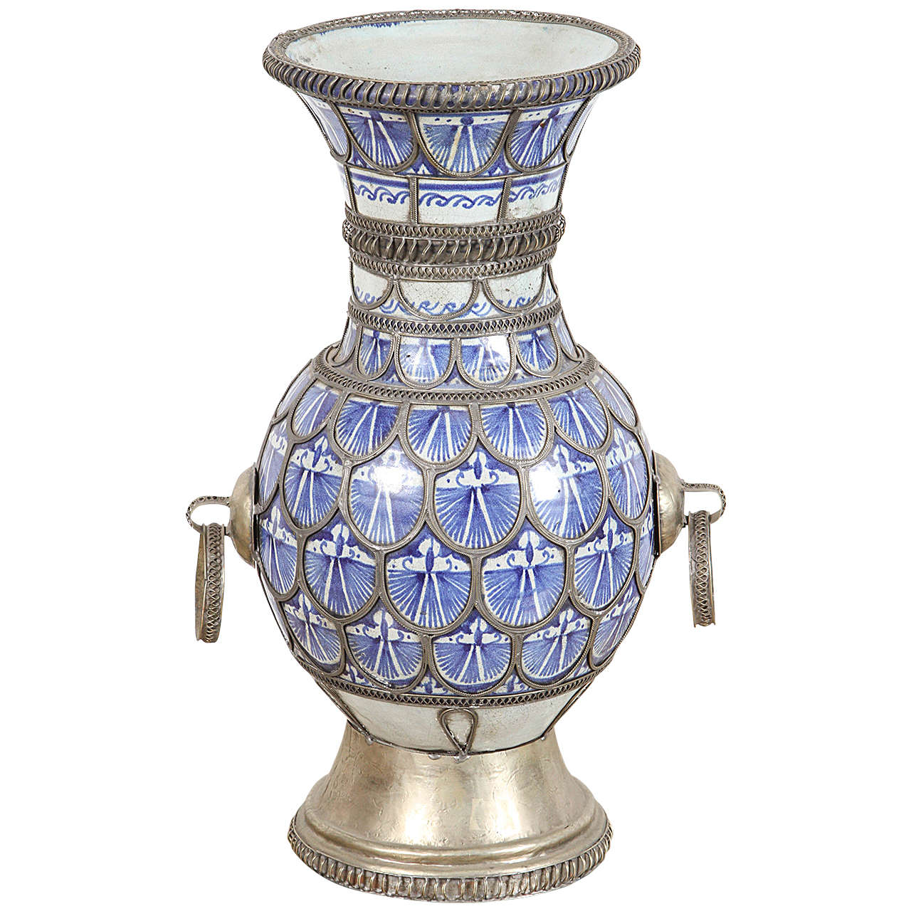 Antique Moroccan Ceramic Vase from Fez For Sale at 1stdibs
