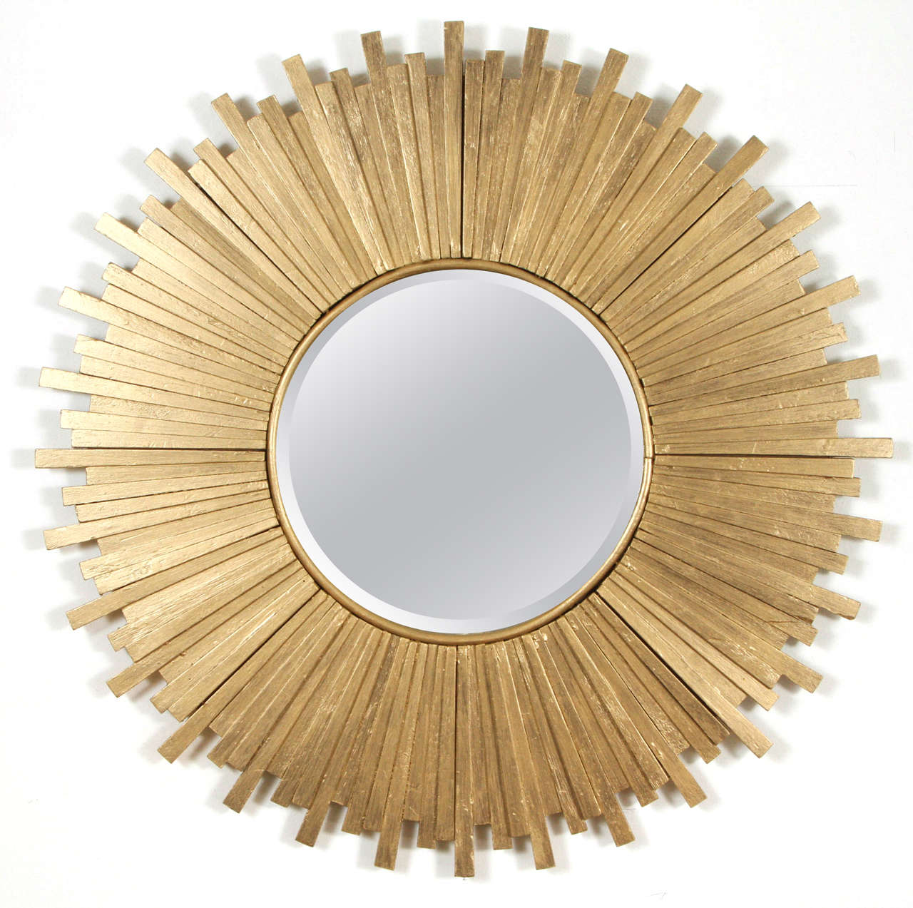 Wood gold starburst mirror.