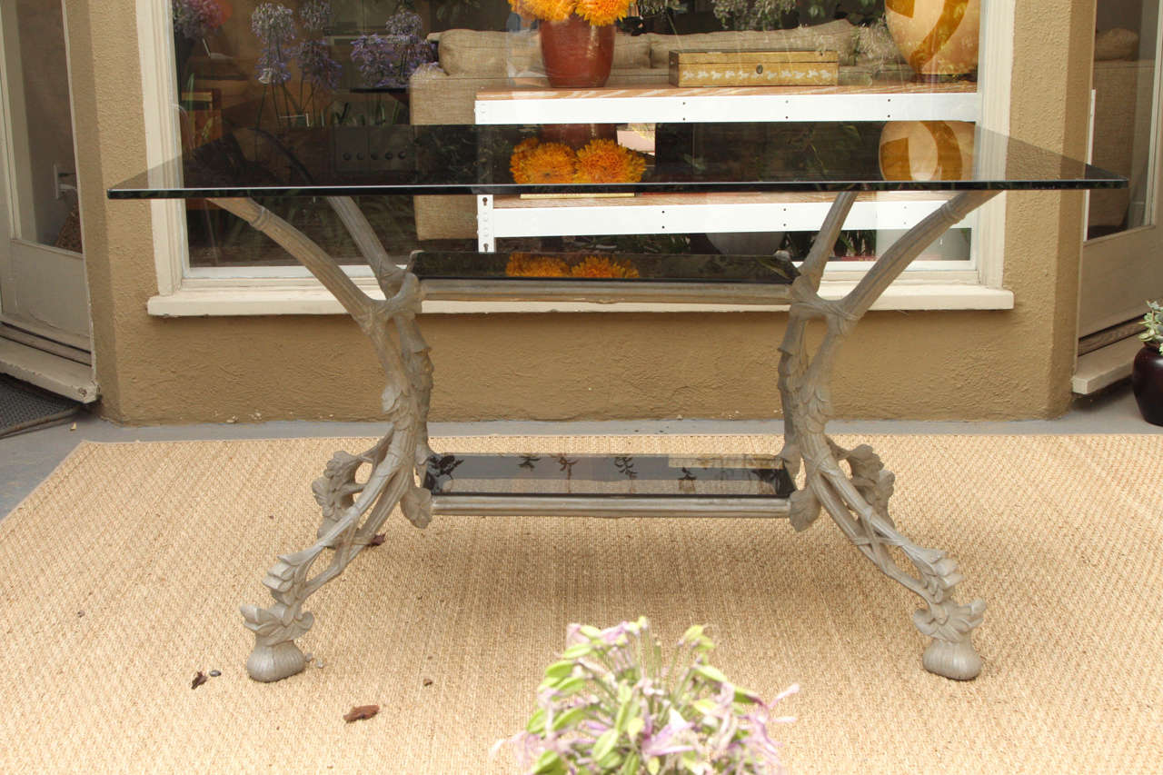 Brushed Aluminum Base with Glass-Top Outdoor or Indoor Table