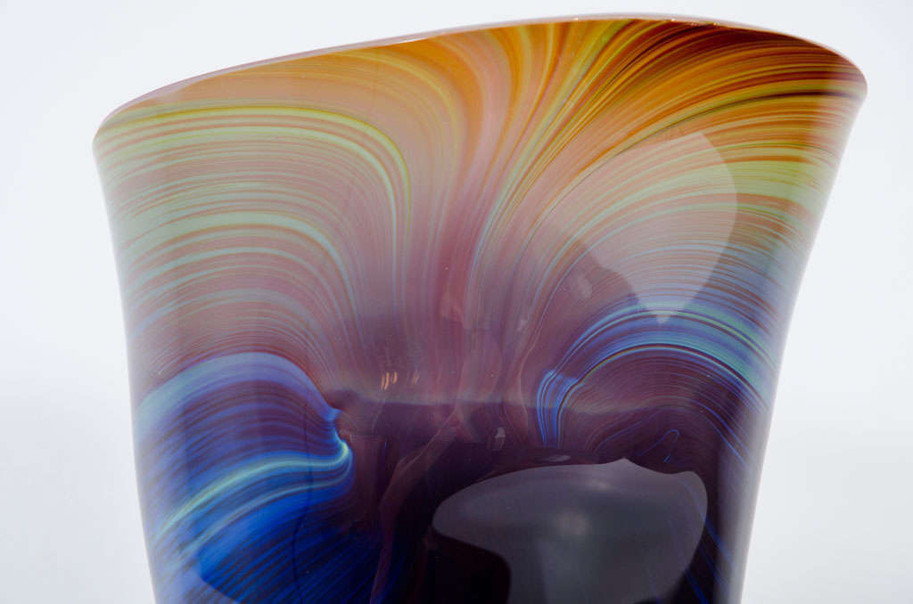 Tall Calcedonia Murano Glass Vase by Dino Rosin 2