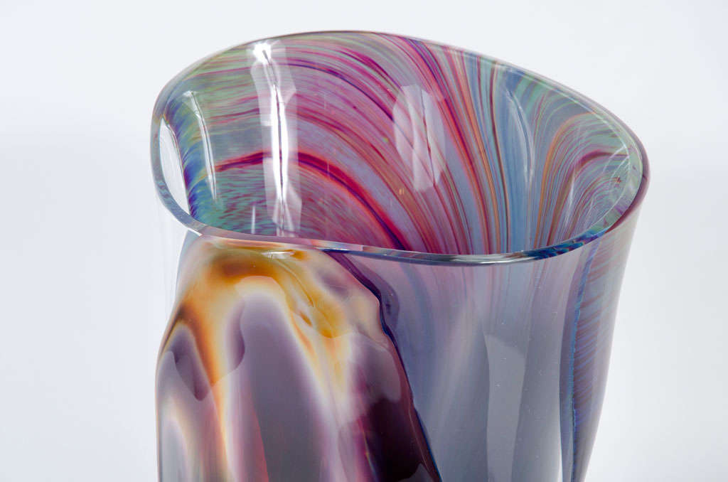 Tall Calcedonia Murano Glass Vase by Dino Rosin 3