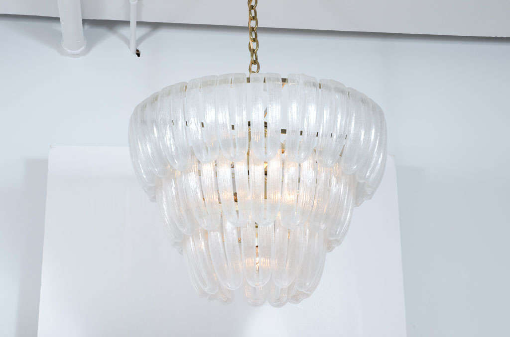 Handblown Glass Loop Chandelier after Barovier & Toso For Sale 4