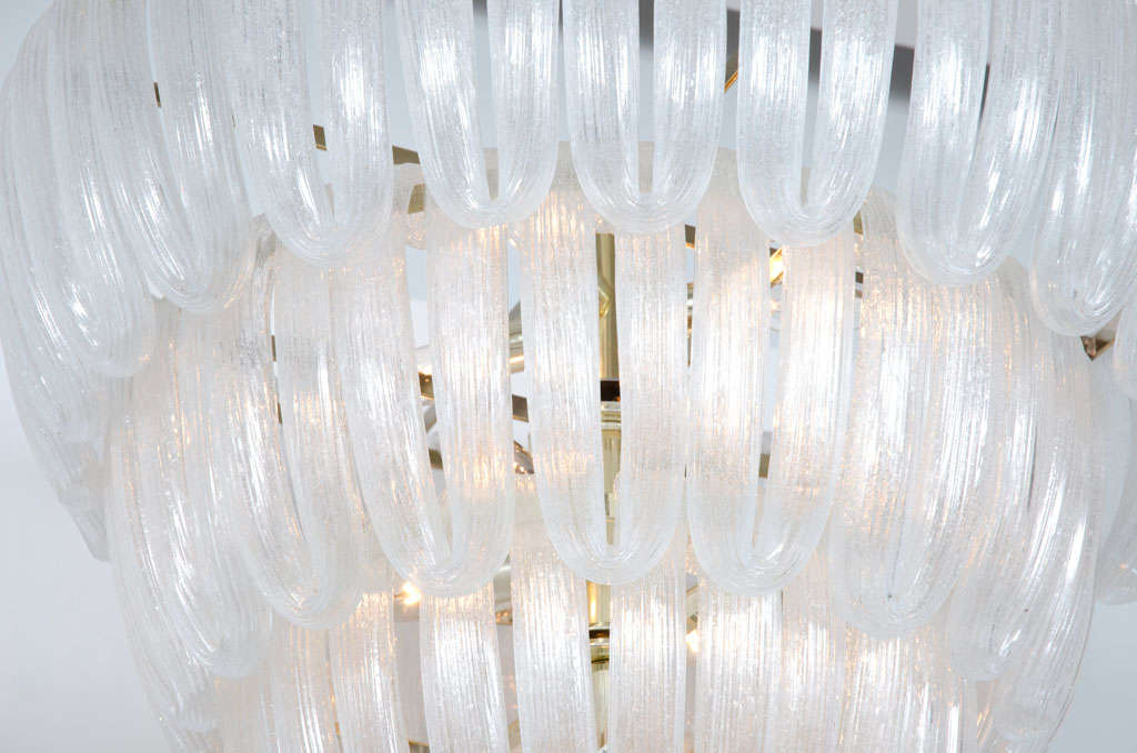 Italian Handblown Glass Loop Chandelier after Barovier & Toso For Sale