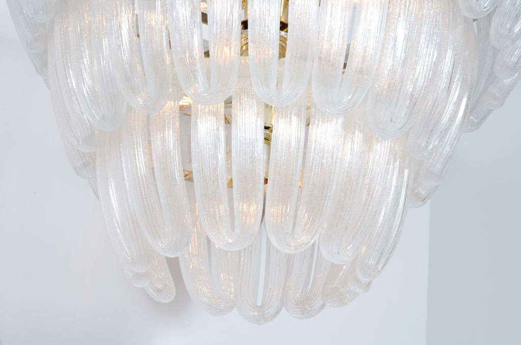 Late 20th Century Handblown Glass Loop Chandelier after Barovier & Toso For Sale