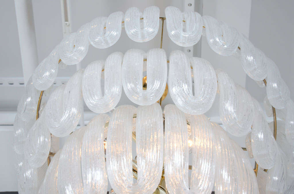 Blown Glass Handblown Glass Loop Chandelier after Barovier & Toso For Sale