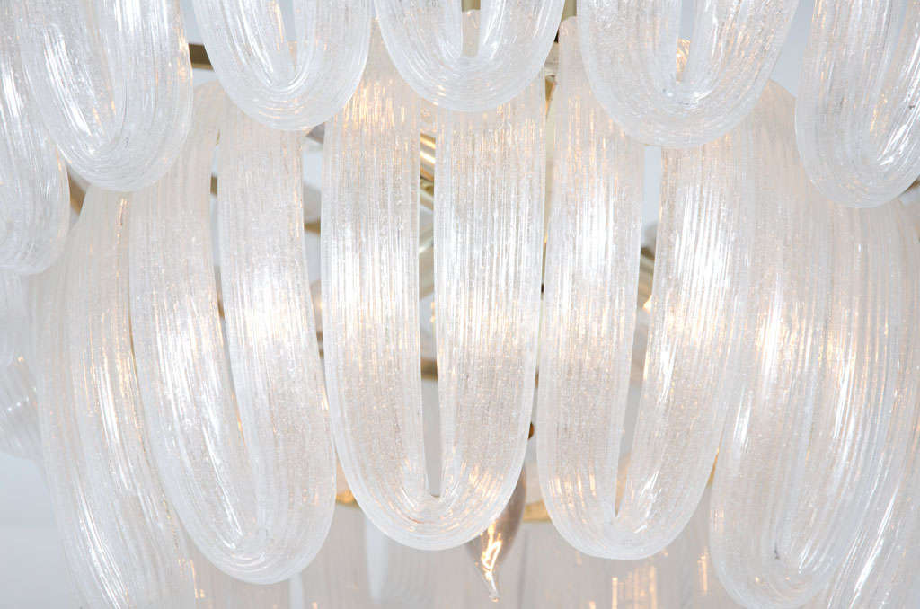 Handblown Glass Loop Chandelier after Barovier & Toso For Sale 2