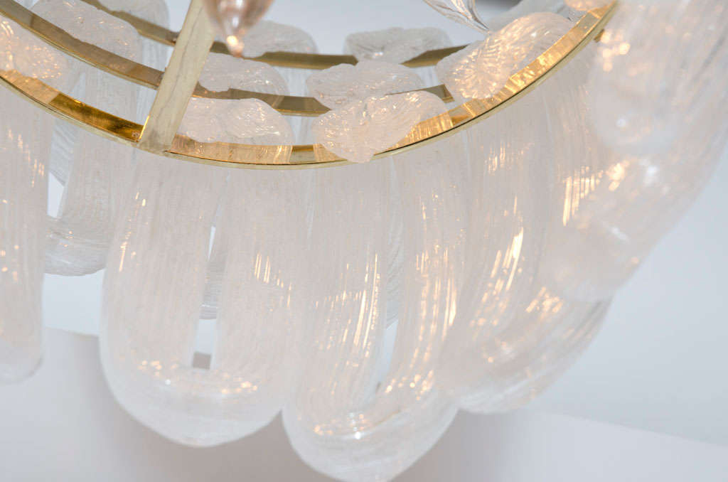 Handblown Glass Loop Chandelier after Barovier & Toso For Sale 3