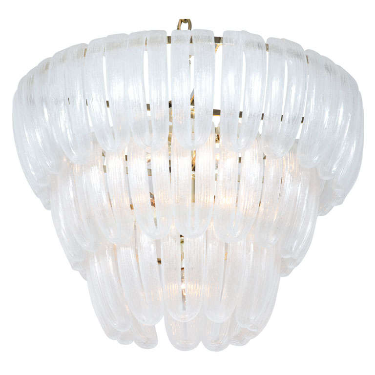 Handblown Glass Loop Chandelier after Barovier & Toso For Sale