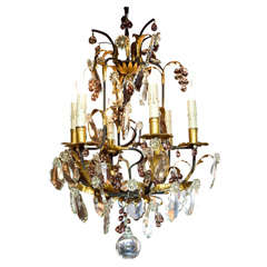 French Crystal Chandelier with Grape Clusters