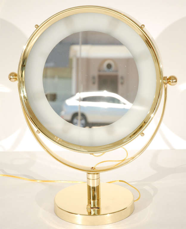 Illuminated Brass Vanity Mirror 3