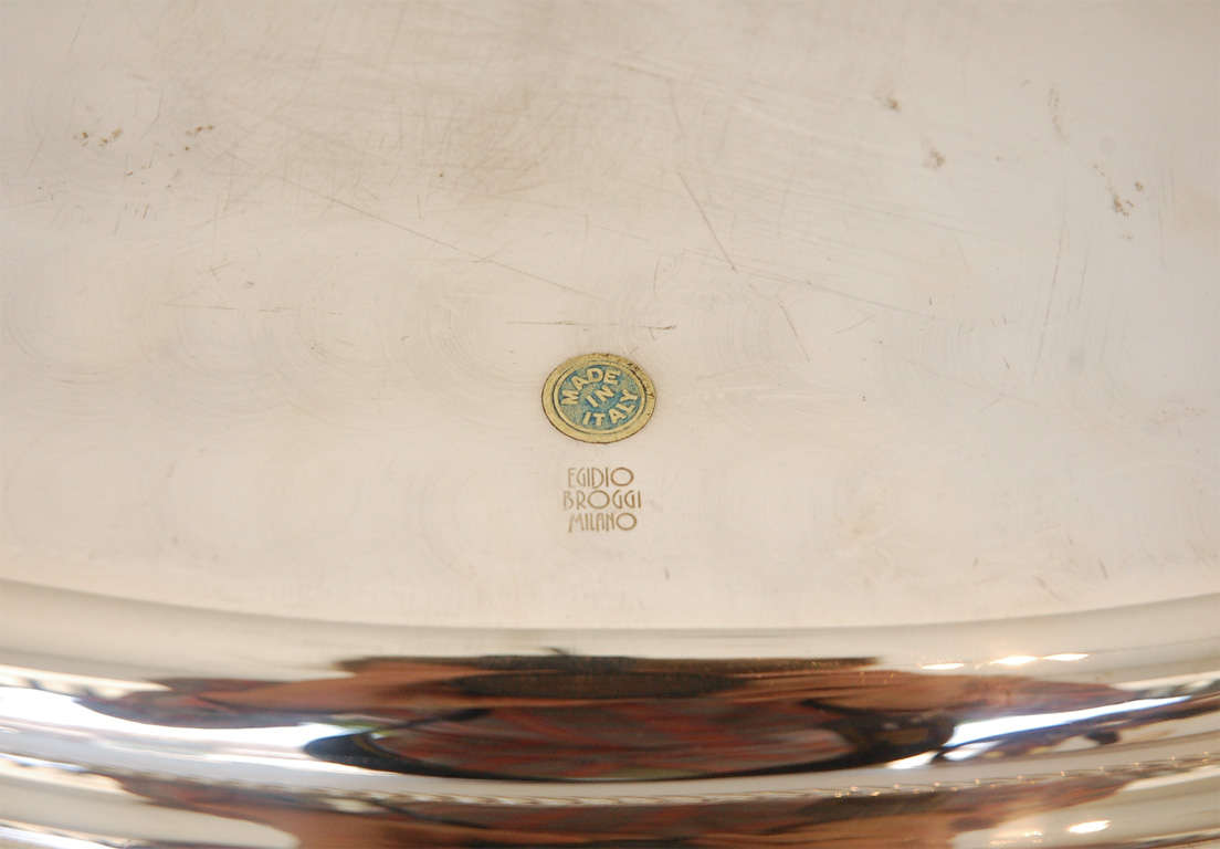 Italian Lidded Silver Plate Platter by Edigio Broggi Milano