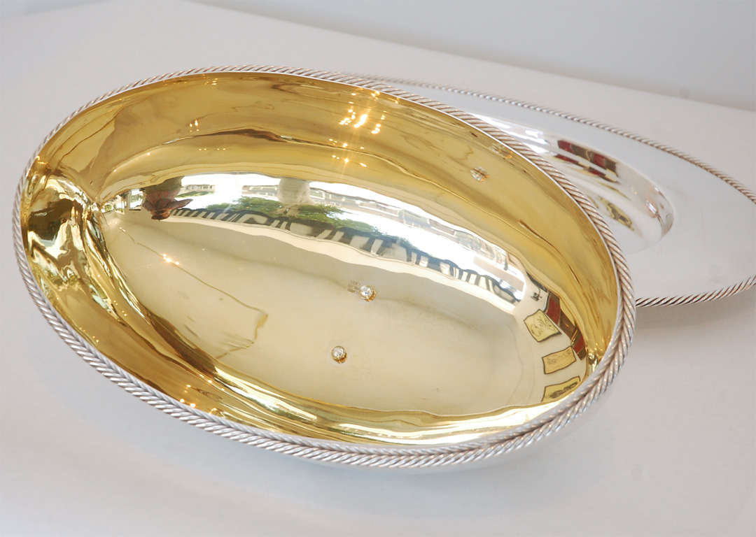 Lidded Silver Plate Platter by Edigio Broggi Milano 1