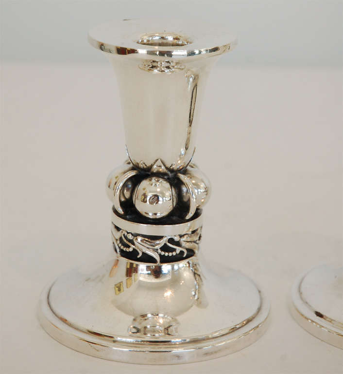A Pair of Sterling Candlesticks by Alphonse La Paglia 1