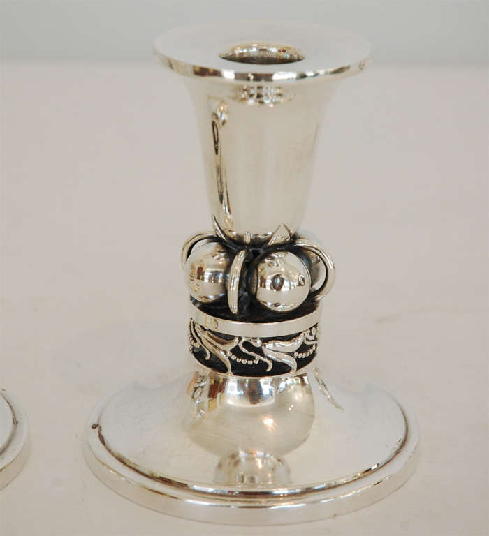 A Pair of Sterling Candlesticks by Alphonse La Paglia 4