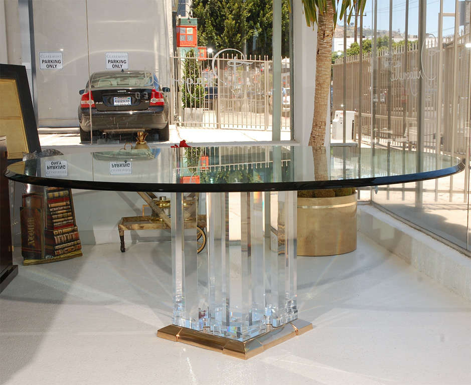 American Lucite, Bronze, and Glass Table by Jeffrey Bigelow