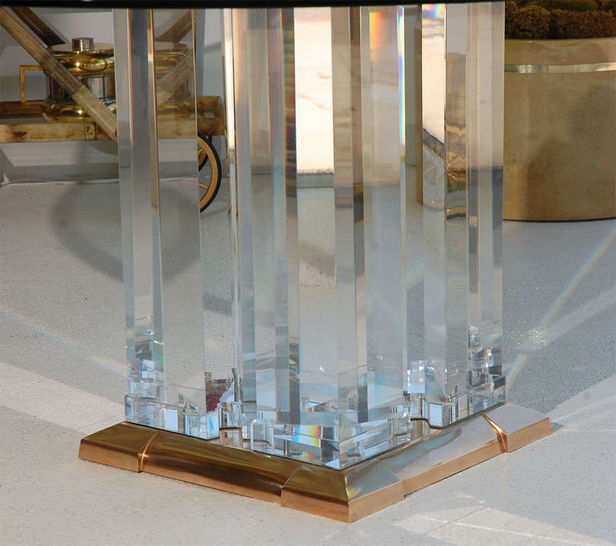20th Century Lucite, Bronze, and Glass Table by Jeffrey Bigelow