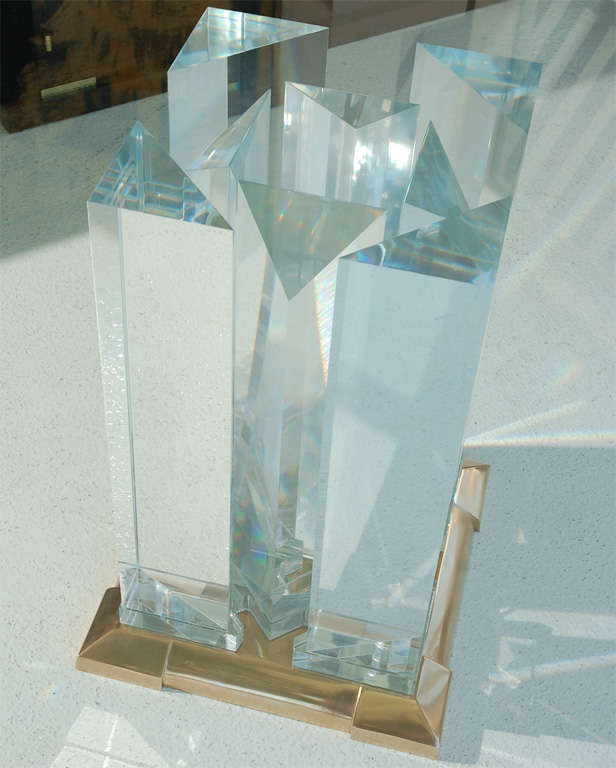 Lucite, Bronze, and Glass Table by Jeffrey Bigelow 2