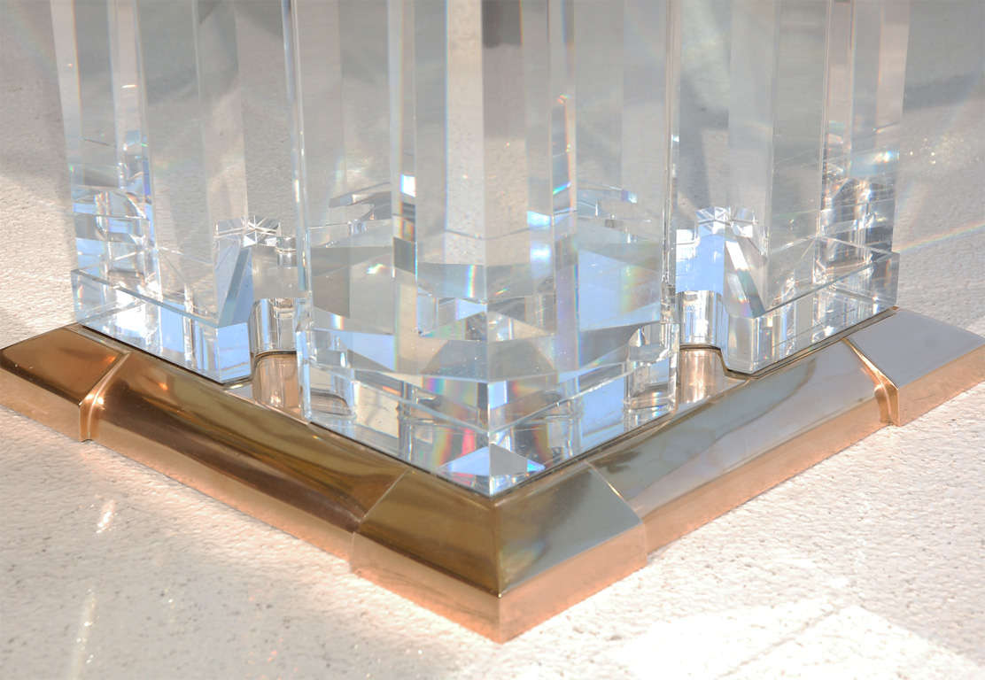 Lucite, Bronze, and Glass Table by Jeffrey Bigelow 4
