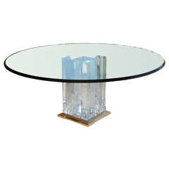 Lucite, Bronze, and Glass Table by Jeffrey Bigelow