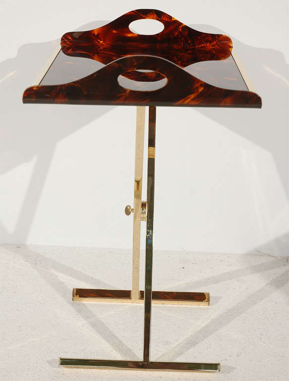 Late 20th Century Adjustable Height Butler's Tray and Stand by Gabriella Crespi