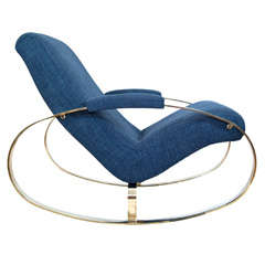 Milo Baughman Atrributed Brass Rocker