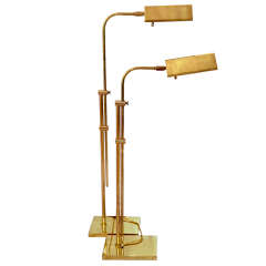 Retro Frederick Cooper Adjustable Brass Floor Lamps