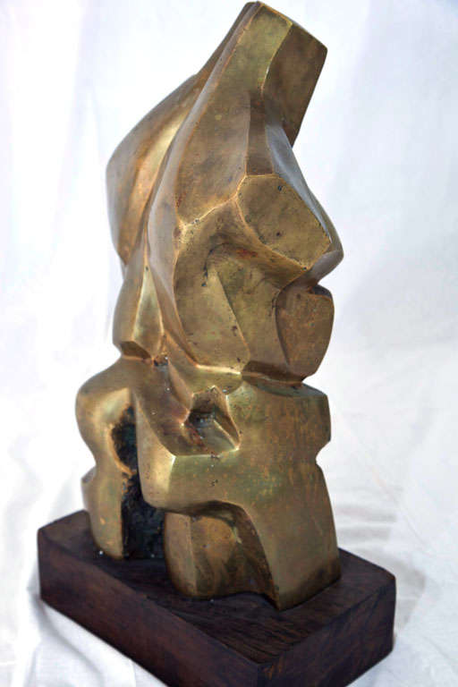 Mid-20th Century Large Bronze Cubist Male Torso Sculture in the Style of Miguel Berrocal For Sale