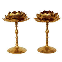 Brass Lotus Chandle Holders