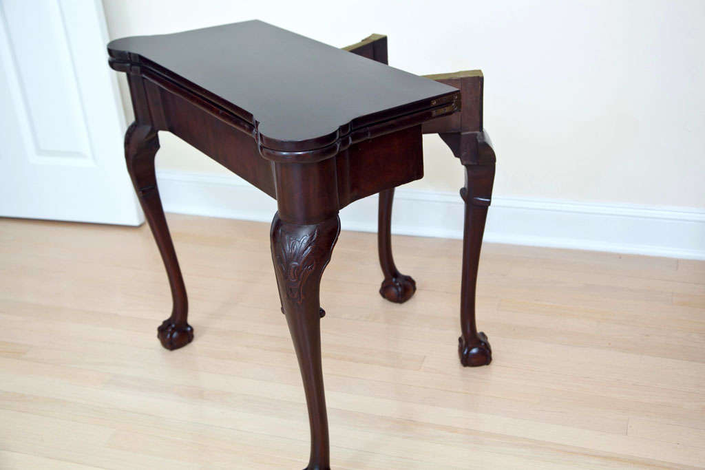 19th Century Mahogany Games Table with Claw Feet 1