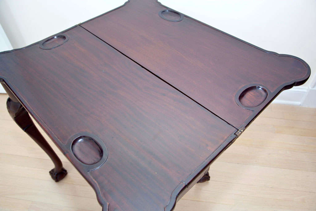 19th Century Mahogany Games Table with Claw Feet 3