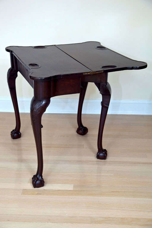 19th Century Mahogany Games Table with Claw Feet 5