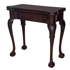 19th Century Mahogany Games Table with Claw Feet