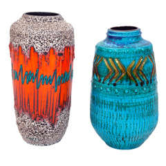 West German Lava Floor Vases