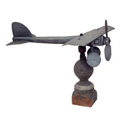 Vintage Articulated Airplane Weathervane