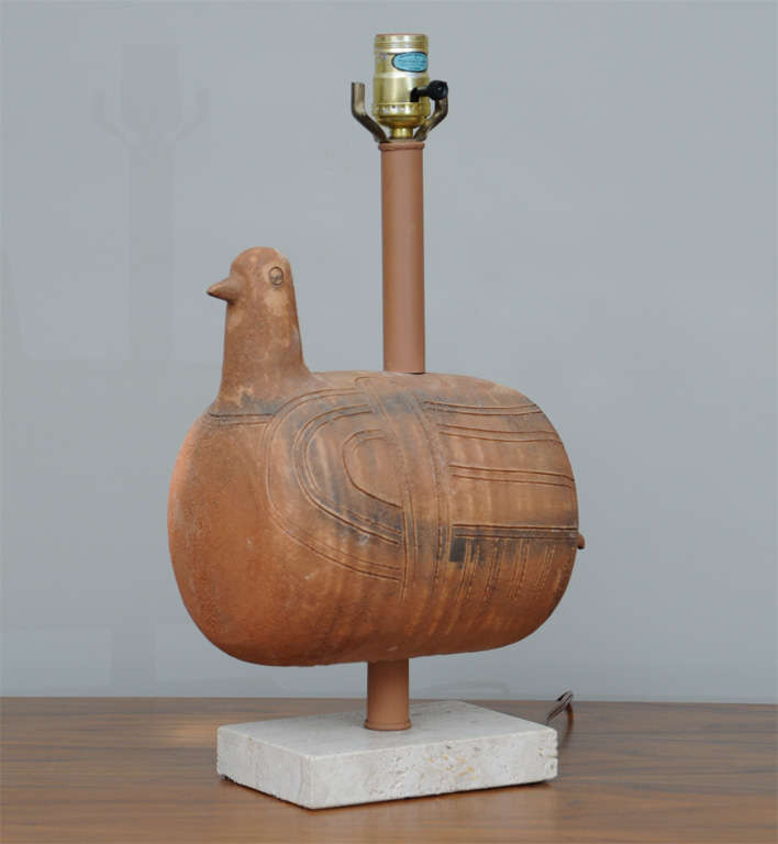 Italian Exceptional Aldo Londi Bird Lamp Bitossi for Raymor