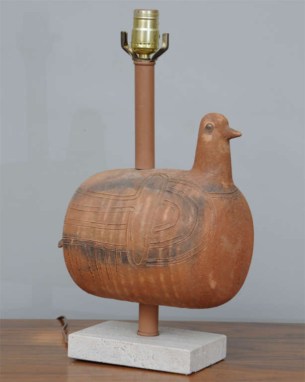 Mid-20th Century Exceptional Aldo Londi Bird Lamp Bitossi for Raymor