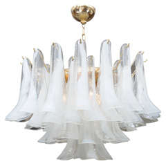 Stunning Mazzega Four Tier Petal Chandelier Murano