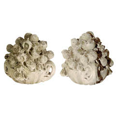 Pair of Carved Limestone Compotes