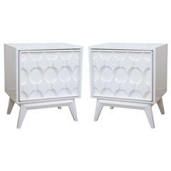 Pair Raised Geometric Side Chests