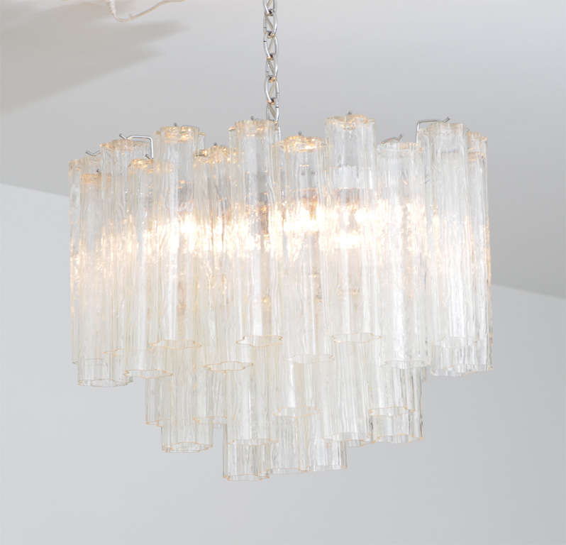 Venini Oval Multi Tiered Tronchi Chandelier