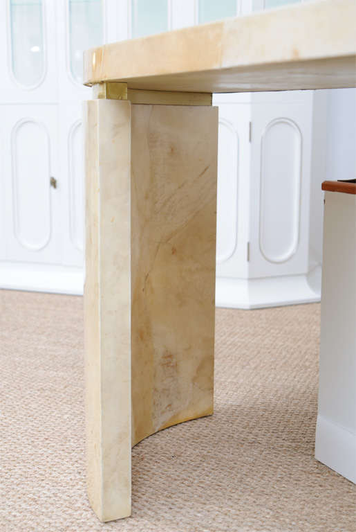 Lacquered Goatskin Console Table in the manner of Karl Springer 2