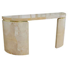 Lacquered Goatskin Console Table in the manner of Karl Springer