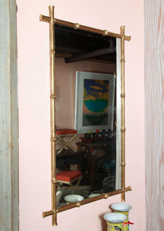 A Faux Bamboo Gilt Framed Mirror