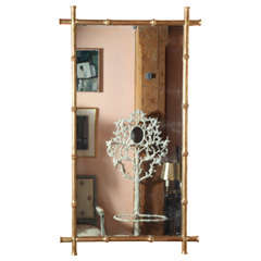 A Faux Bamboo Gilt Framed Mirror
