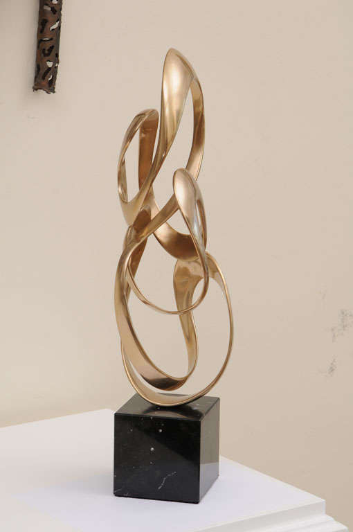 American Wonderful Abstract Signed Bronze Sculpture