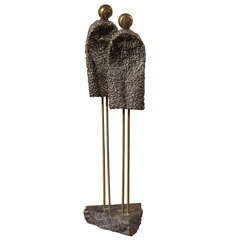 Abstract Brutalist Figural Sculpture
